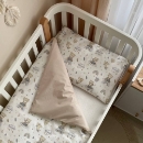 Set lenjerie de schimb pentru patut bebe 3 piese Mix Bear bej (1)